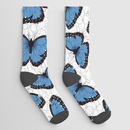 Blue morpho butterflies Socks