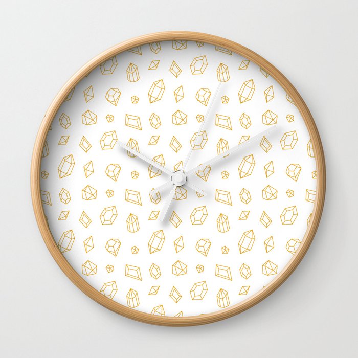 Mustard Gems Pattern Wall Clock