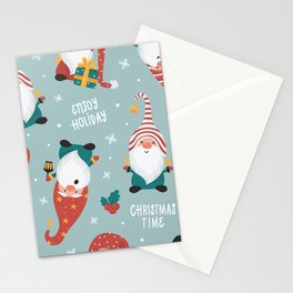 Gnomes Christmas Pattern Stationery Card