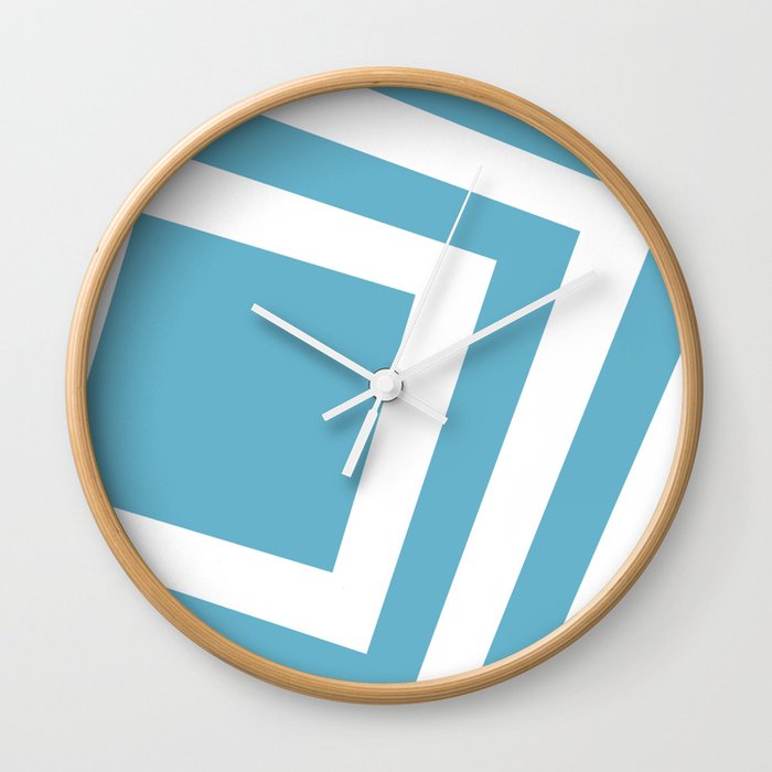 Ocean blue squares background Wall Clock
