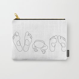 Family Feet / drawing of parents and baby Carry-All Pouch | Minimal, Abstract, Line Art, Family, Baby, Toes, Contourdrawing, Child, Love, Simple 