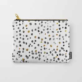 Dots Gold Black and White Carry-All Pouch