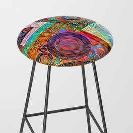 Neon Stained Glass Bar Stool
