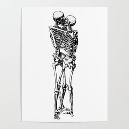 Kissing Skeleton Poster