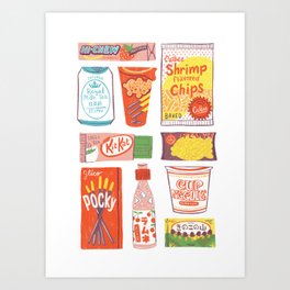 Asian Snacks Art Print