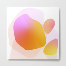 Bubble - Colorful Minimalistic Modern Art Design in Warm Yellow Orange and Pink Metal Print
