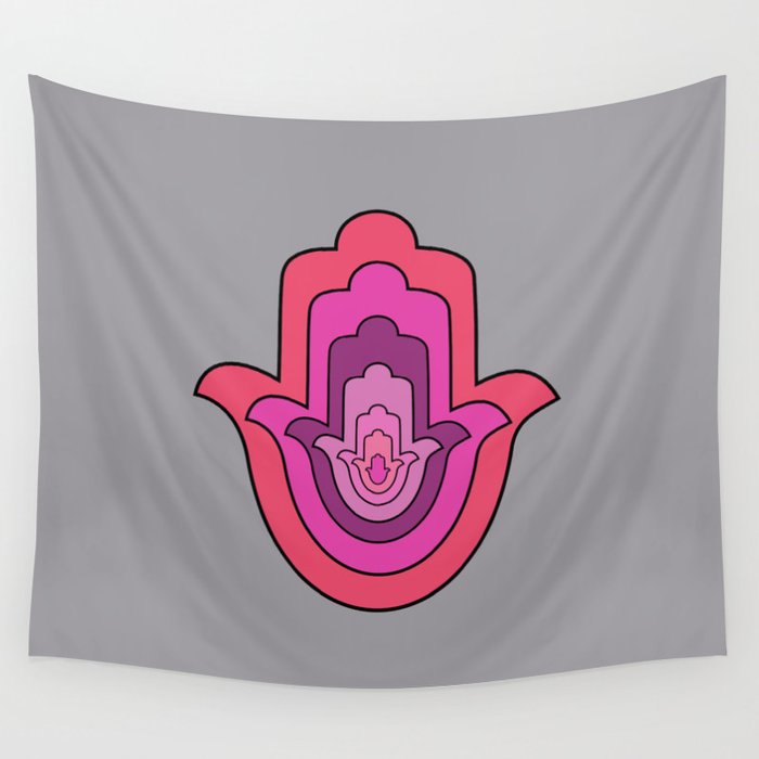 The Hamsa Palm Hand Meaning Wall Tapestry