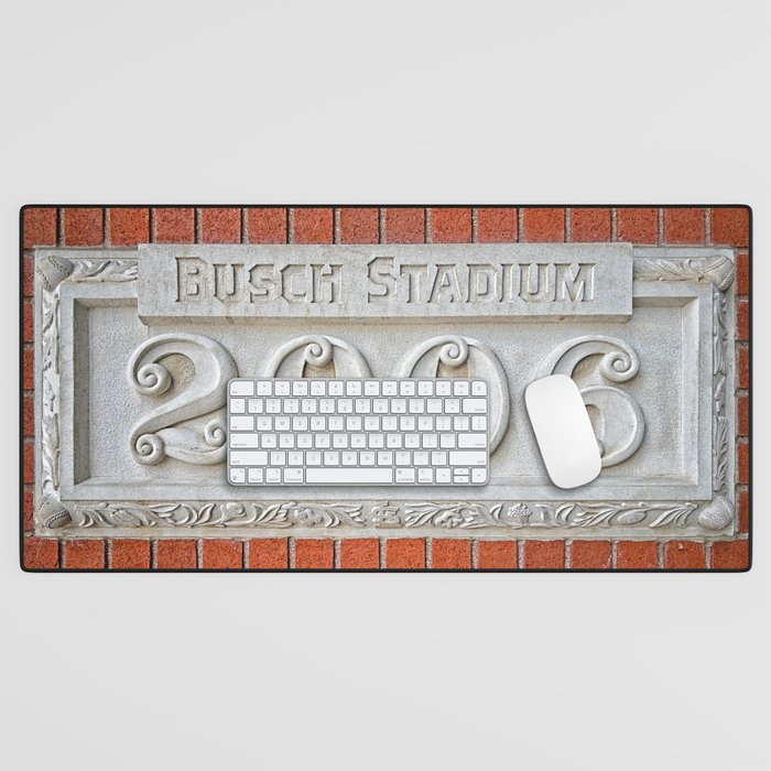 Busch stadium 2006 stone carving Desk Mat