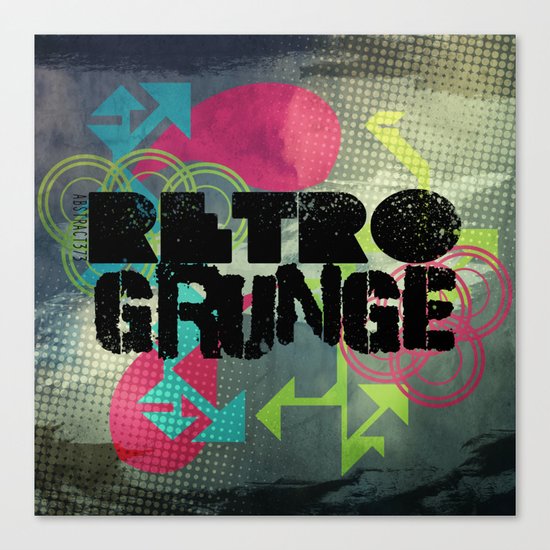 Abstract373 Retro Grunge Canvas Print