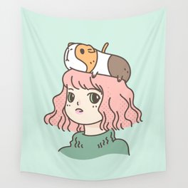 Guinea Pig Lady Wall Tapestry