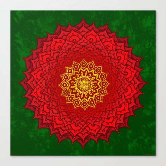 okshirahm rose mandala Canvas Print