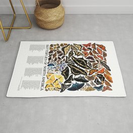 Butterflies of North America Area & Throw Rug