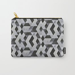 bnw shapes Carry-All Pouch | Squares, Triangles, Blackandwhite, Black and White, Pattern, Abstract, Painting, Digital, Manipulation 