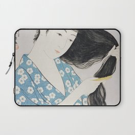 Woman Combing Her Hair  Laptop Sleeve