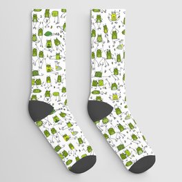 Funny Frogs On White Socks