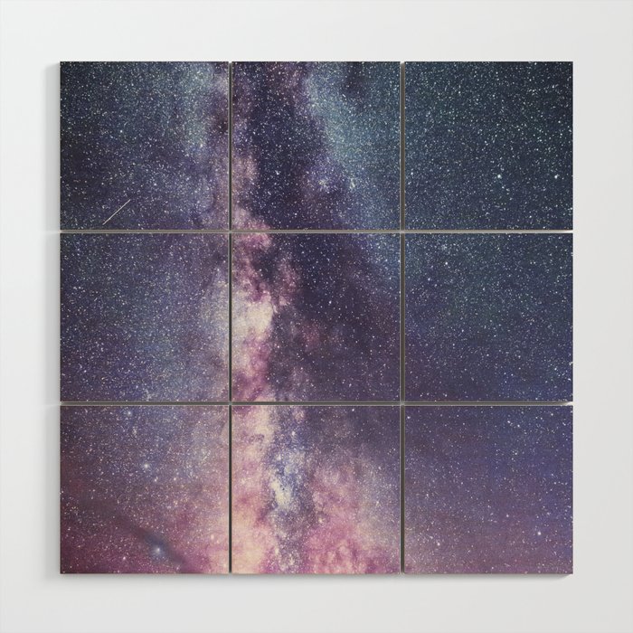 Colorful Universe Nebula Galaxy And Stars Wood Wall Art