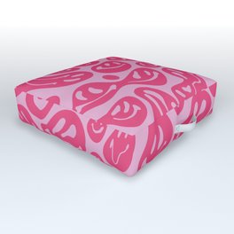 Pink Dripping Smiley Outdoor Floor Cushion