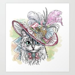 Lady cat Art Print