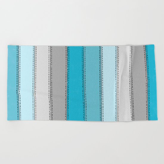 Blue Lines Beach Towel
