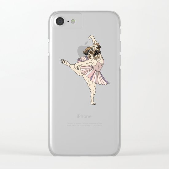 Dog Ballerina Tutu - Pug Clear iPhone Case