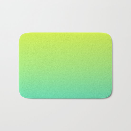 Ombre gradient illustration yellow blue green colors Bath Mat