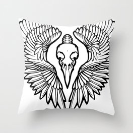 Memento Mori: Wings & Bones Throw Pillow