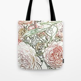 Pencil Sketched Roses Tote Bag