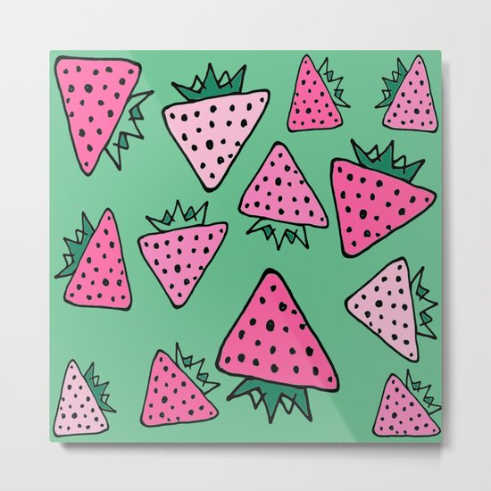 strawberry green Metal Print