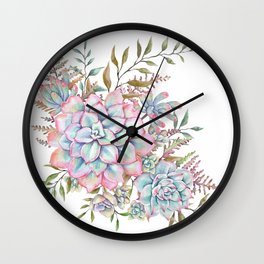 succulent watercolor 14 Wall Clock