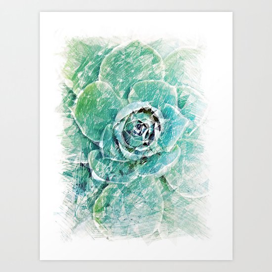 Greenery on Succulent Art Print