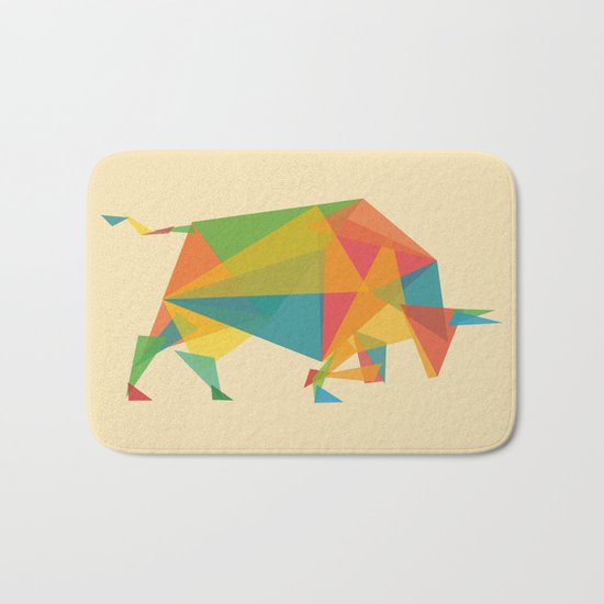 Fractal Geometric Bull Bath Mat