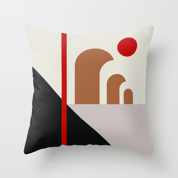 Bauhaus Arch Abstract Throw Pillow