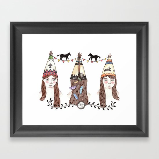 Tipi Party Framed Art Print