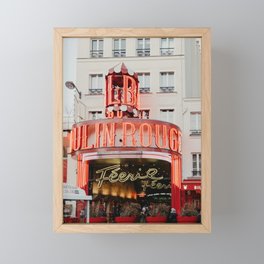 Dancing club in Paris, France | Vintage iconic place with red lights | Wanderlust photography, fine art  Framed Mini Art Print