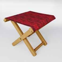 Red Silk Metallic Seahorse Modern Collection Folding Stool