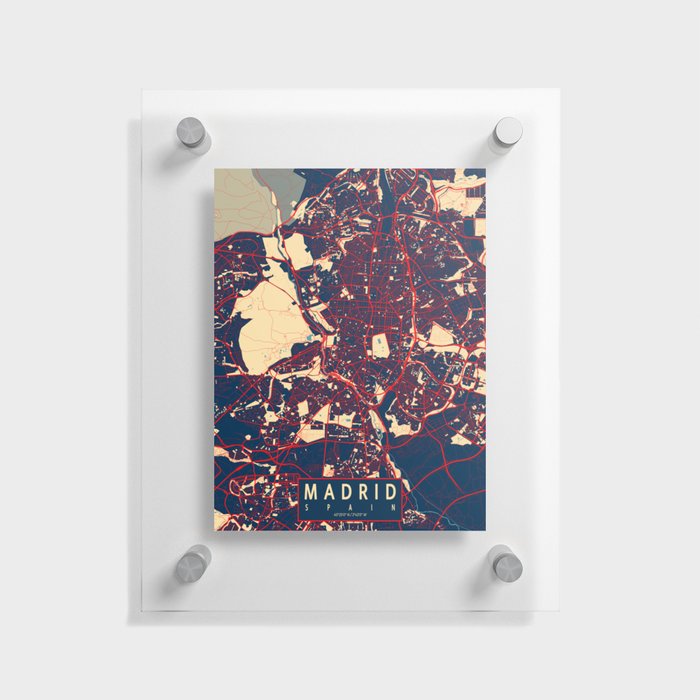 Madrid City Map of Spain - Hope Floating Acrylic Print