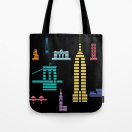 New York Skyline Black Tote Bag