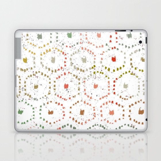 Neutral-toned brushstrokes hexagons Laptop & iPad Skin