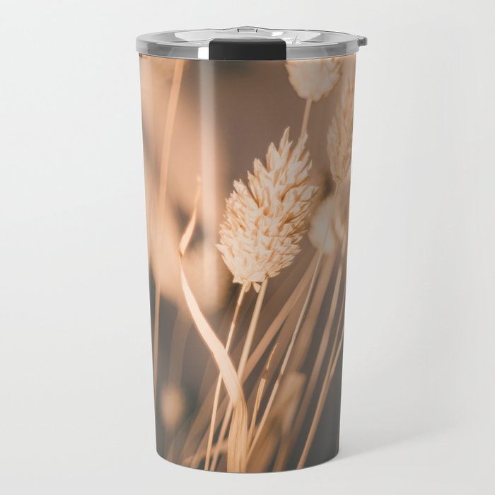 Dried Reeds Grass in Warm Colors | Boho Beige Brown Art | Nature Photography Travel Mug