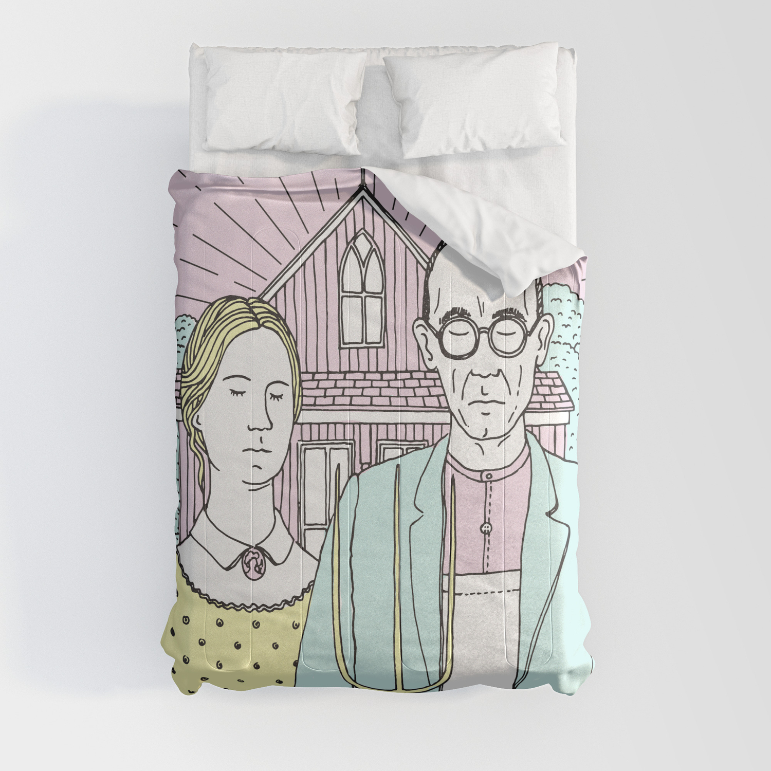 American Gothic Pop Comforters By Astronaut Society6