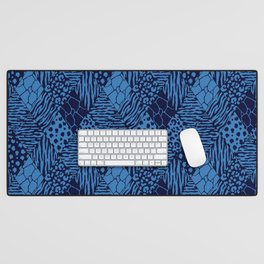 Abstract diamond animal print .  Midnight blue vector illustration pattern  Desk Mat