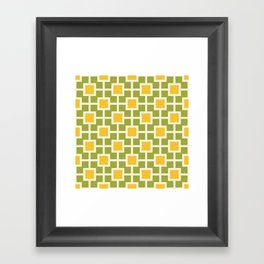 Classic Hollywood Regency Pattern 779 Green and Yellow Framed Art Print