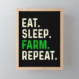 Eat Sleep Farm Repeat Framed Mini Art Print