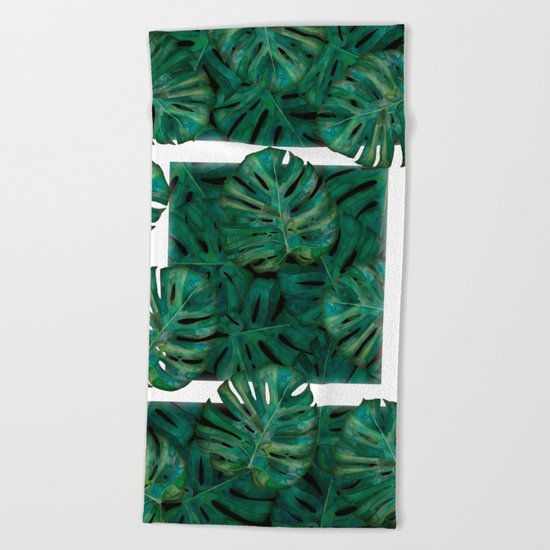 Square Between the Leaves Beach Towel