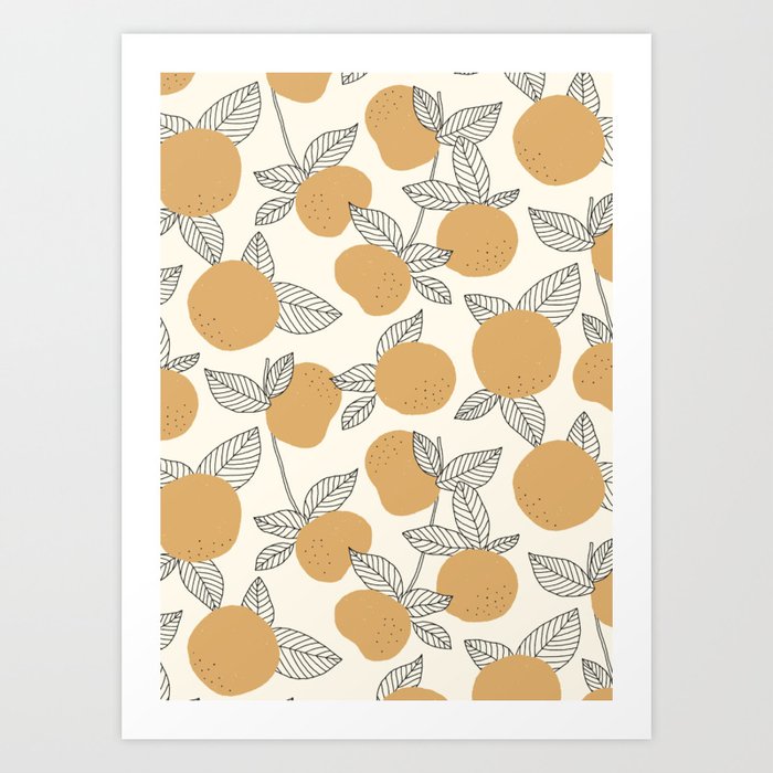 Sweet Tangerines Light Orange Art Print