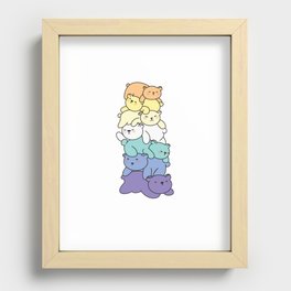 Genderfaun Flag Pride Lgbtq Cute Bear Pile Recessed Framed Print