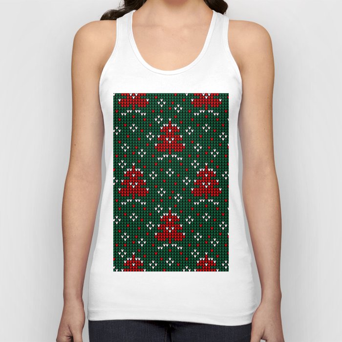 Xmas Knitted Christmas Trees Tank Top