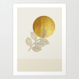 GOLDEN SUN Simple Ilustration  Art Print