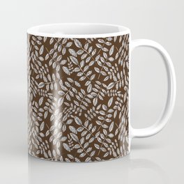 Beautiful seamless ash leaves silver endless foliage pattern Coffee Mug