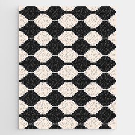 Monochrome Mid-Century Modern Southwestern Pattern Jigsaw Puzzle